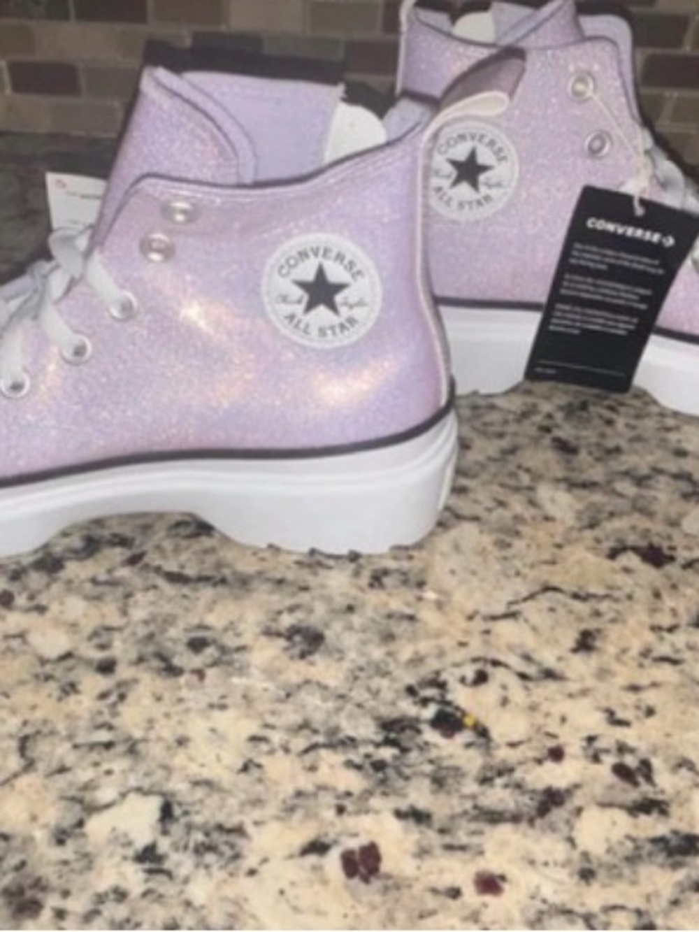 Converse Kids Glitter High-Top Sneakers in Pink